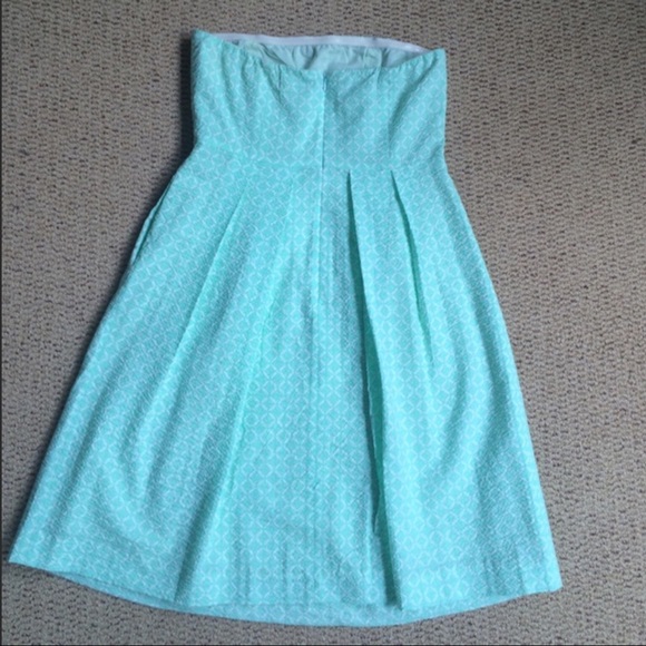 J Crew Turquoise Diamond Detail Strapless Dress - Picture 3 of 4